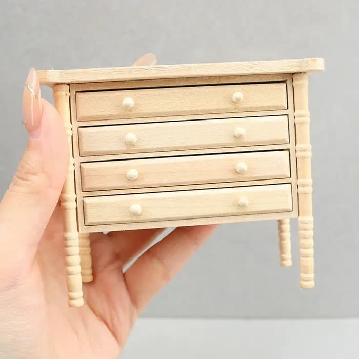 Armoires de rangement miniatures pour maison de poupée 1:12, tables de chevet, coffre à tiroirs, meubles, modèle de décoration, jouet, accessoires pour maison de poupée