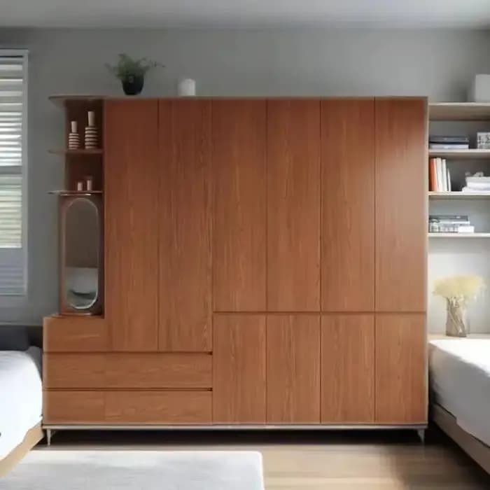 Armoire de Luxe Moderne pour Hôtel, Rangement Suspendu pour Vêtements, Penderie en Bois pour Chambre à Coucher, Meuble de Rangement Gain de Place, Armoire Ropero pour la Maison