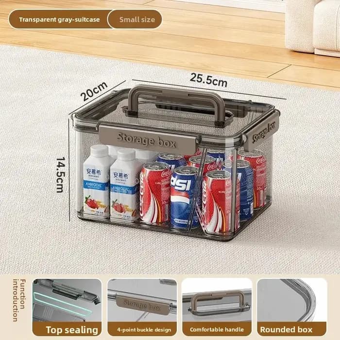 Boîte de rangement portable transparente pour la maison avec couvercle, boîte de rangement anti-pous