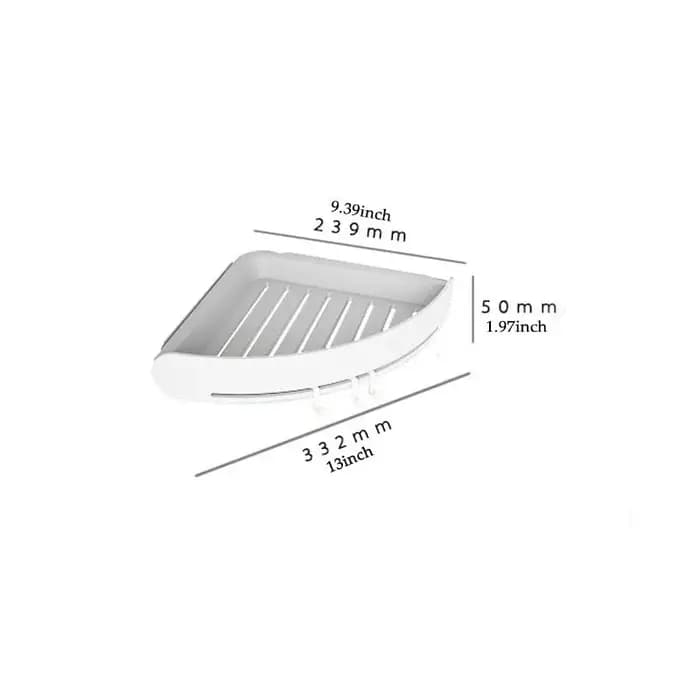 Étagère d'angle triangulaire T1 pour douche et shampoing