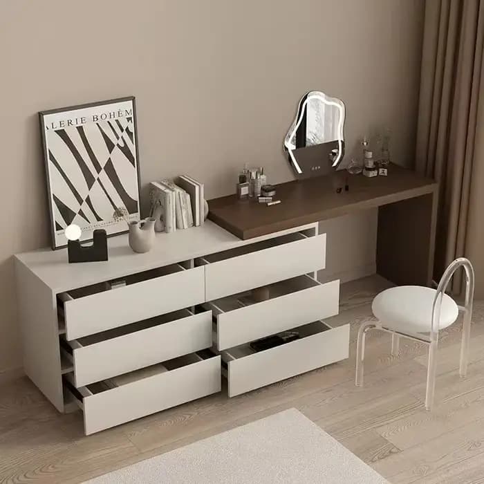 Miroir de maquillage blanc de luxe