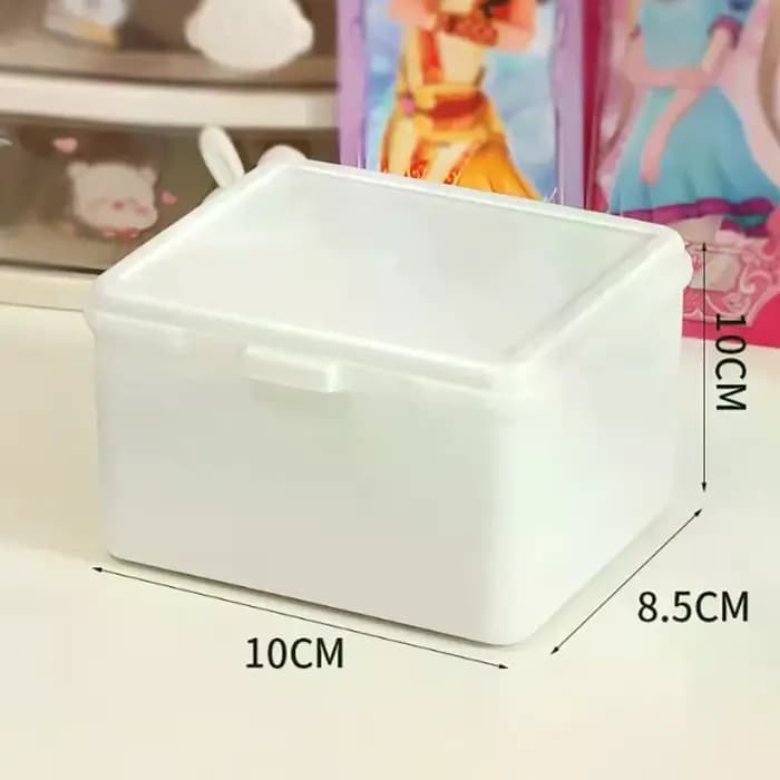 Boîte de rangement blanche, organisateur de rangement d'articles divers empilables avec couvercle, mallette de rangement de papeterie anti-poussière, support d'organisation à domicile