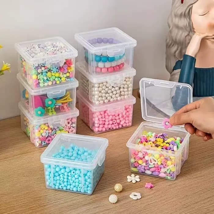 Boîte de rangement en plastique transparente de grande capacité