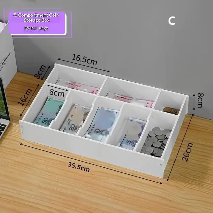 Boîte de rangement de bureau en PVC à 6/8 compartiments