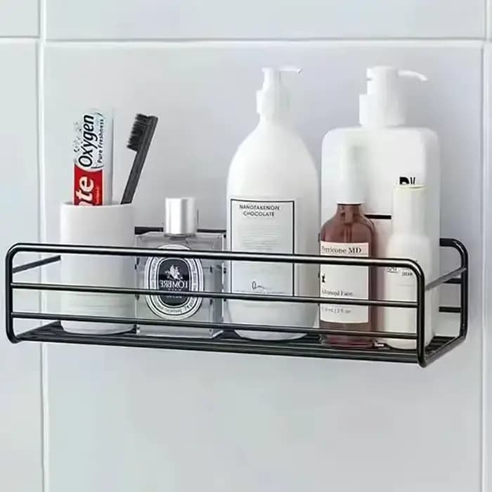 Étagère murale flottante en métal pour salle de bain, chariot de rangement, rideau de douche, organisateurs de rangement de cuisine, commode