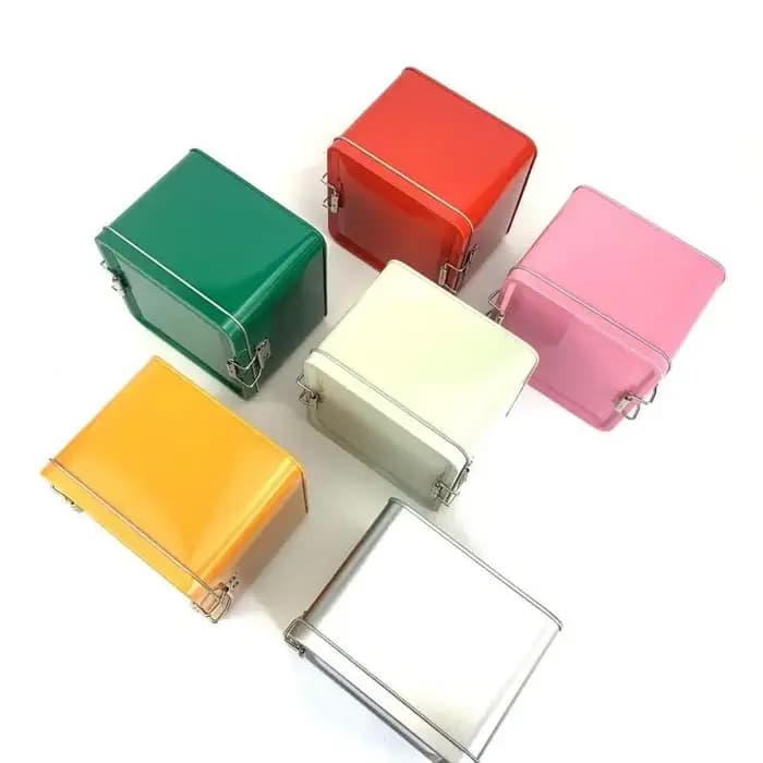 Kit carré boîtes à biscuits en fer blanc avec couvercle anti-poussière maison chen bureau StoraGe étain durabLe boucle boîte en fer de haute qualité