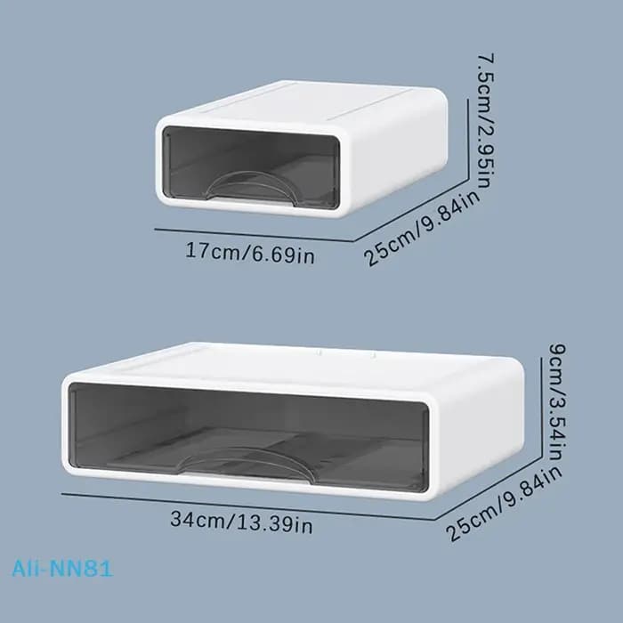 【N】boîte en plastique organisateur de bureau tiroir boîte de rangement de maquillage conteneur de bijoux empilable
