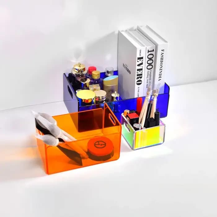 Bacs de rangement en acrylique transparent
