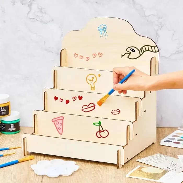 Présentoir en bois pour exposition commerciale et vente au détail – Étagère de rangement de bureau multi-usage pour