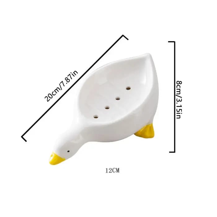 Boîte à savon en forme de canard jaune