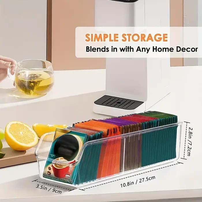 Boîte de rangement transparente pour sachets de thé