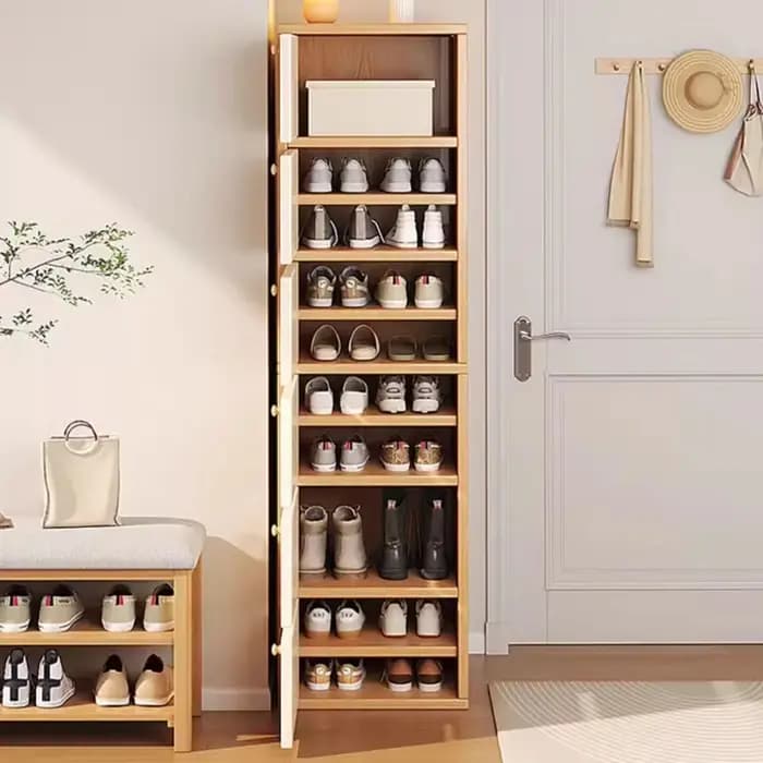 Armoire à chaussures minimaliste moderne en bois massif