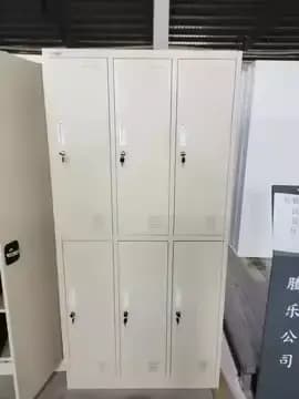 Armoire de rangement de bureau de salle de sport en métal à 6 portes, casier à 6 points pour changer
