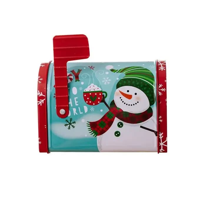 Boîte à bonbons de Noël en métal en forme de boîte aux lettres