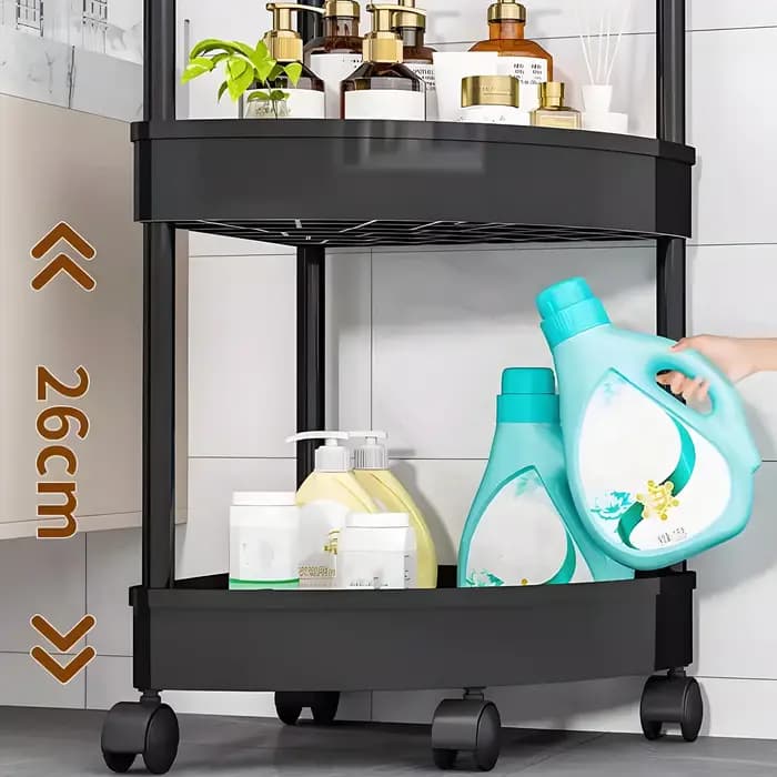 Support de rangement mobile multicouche avec roues pivotantes