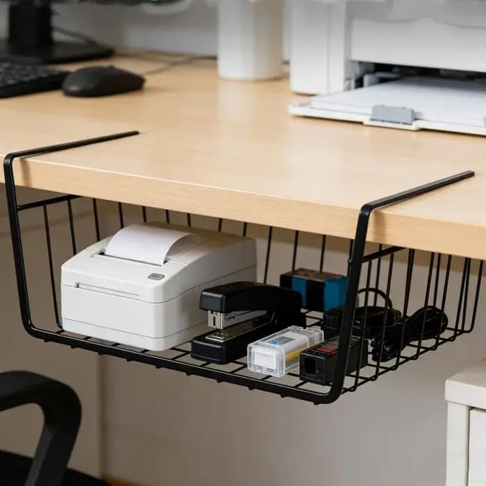 Panier de rangement sous étagère multifonctionnel en fer pour la maison