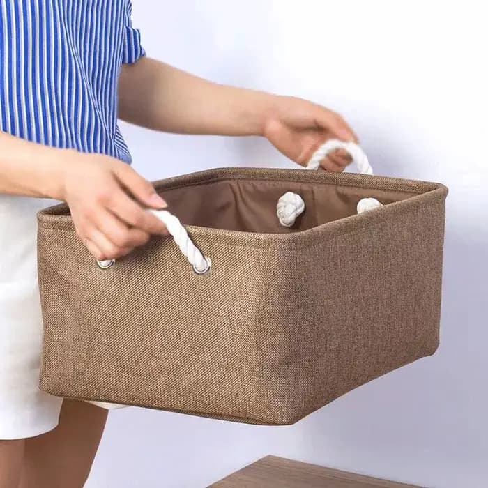 Panier de rangement pliant en lin