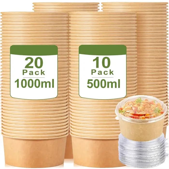 Boîte à déjeuner jetable Kraft