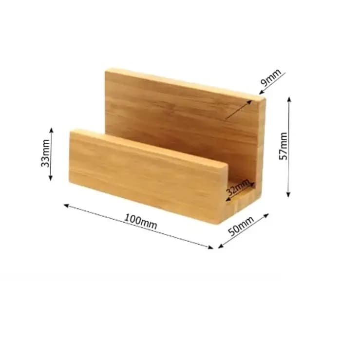 Porte-cartes de visite en bois de bambou