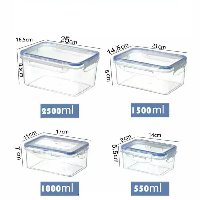 Boîte de rangement pour réfrigérateur rectangulaire scellée avec couvercle