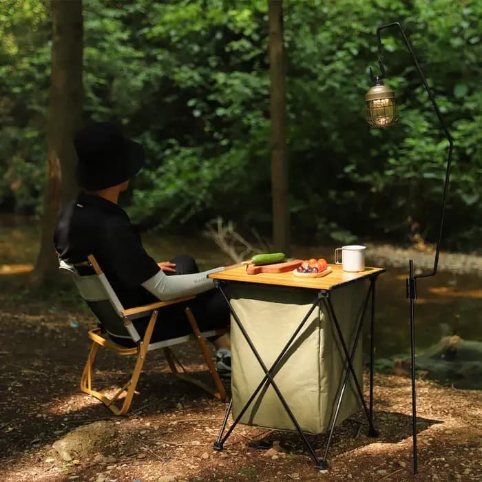 Armoire de rangement pliable pour le camping en plein air – Table et armoire multifonctionnelles portables en alliage d'aluminium à double usage pour le camping