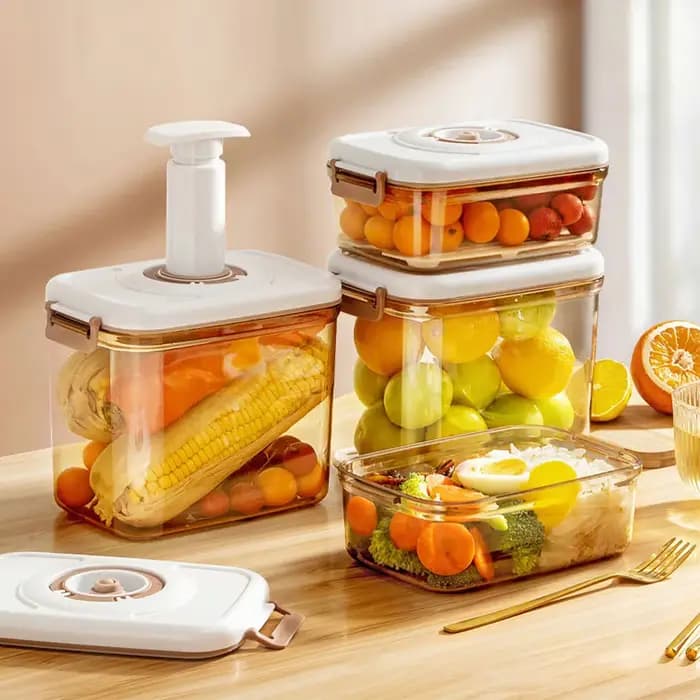 Boîte de conservation alimentaire sous vide avec pompe à vide
