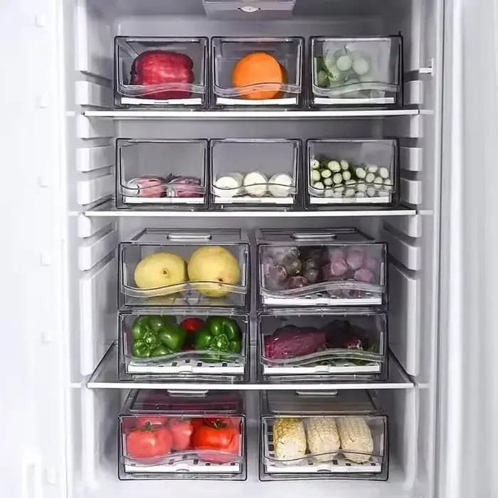Boîte de rangement pour réfrigérateur de cuisine, type tiroir, boîte de conservation fraîche, œufs de qualité alimentaire, viande, aliments congelés, finition