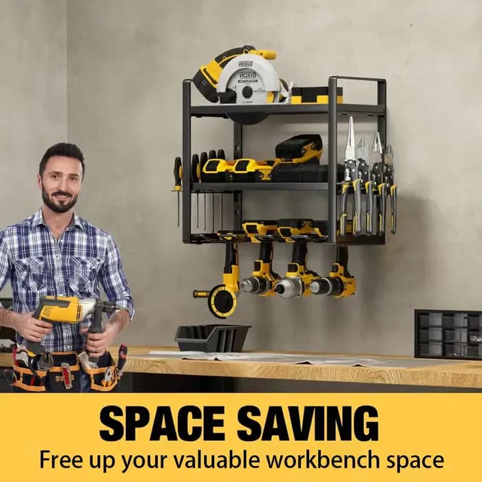 Étagère murale robuste à 3 niveaux pour outils