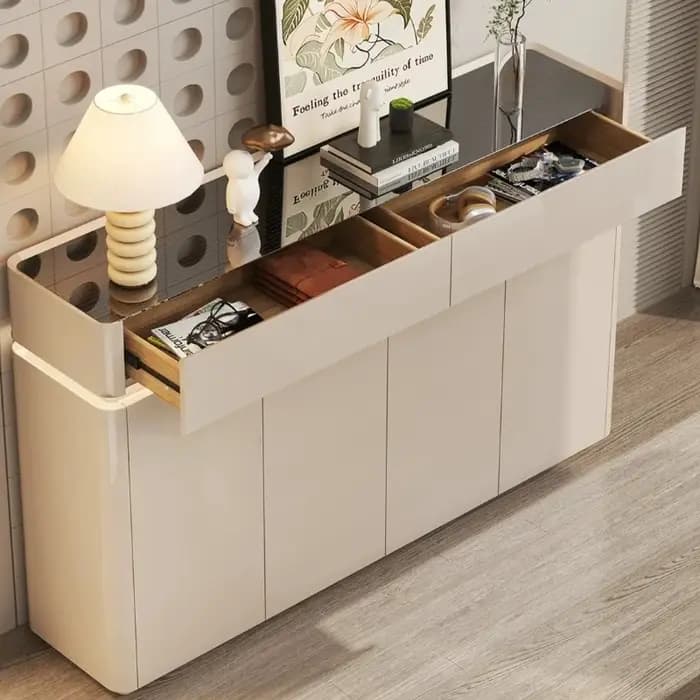 Meuble à chaussures blanc de luxe avec tiroirs