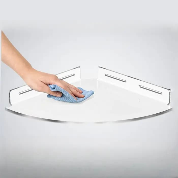 2 étagères d'angle en acrylique à fixer au mur sans perçage