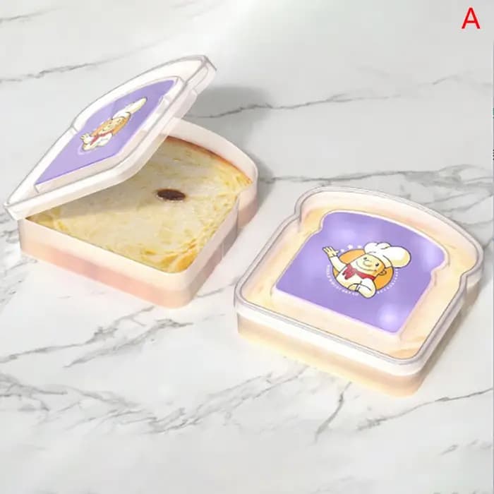 Boîte à lunch portable en forme de toast avec couvercle, boîte à bento de grande capacité, pique-niq