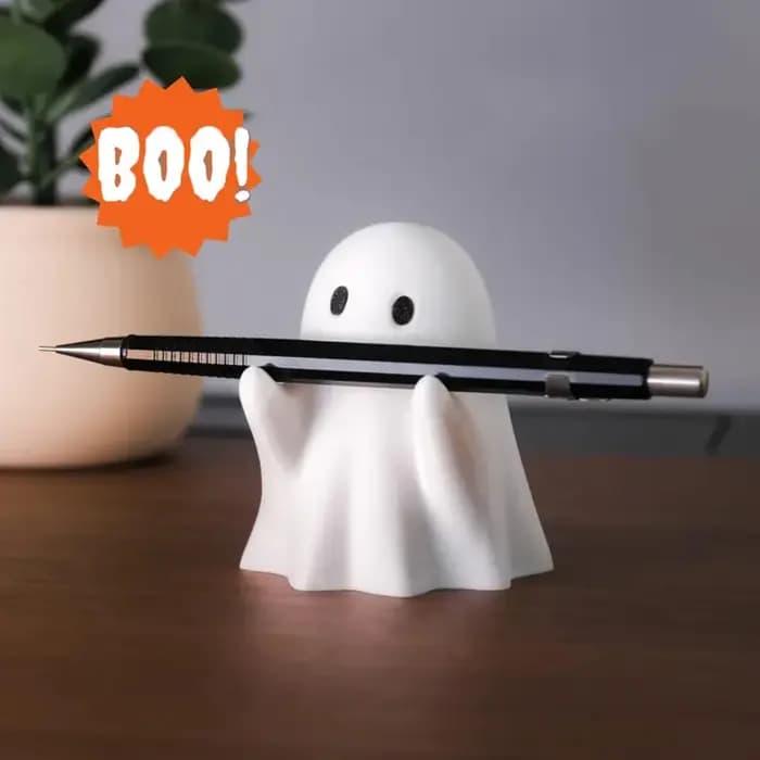 Porte-stylo fantôme - Rangement de bureau en plastique mignon