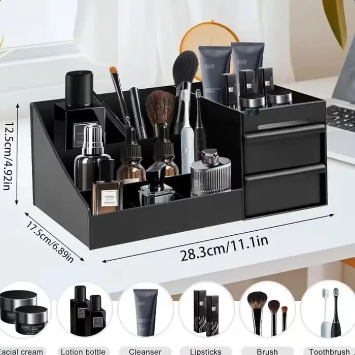 Boîte de rangement de parfum pour hommes avec tiroirs - Support organisateur de cosmétiques