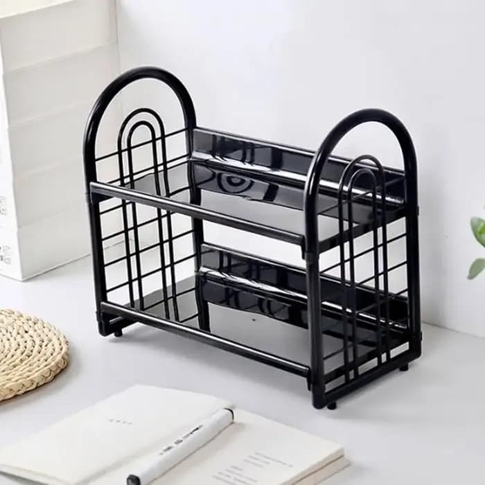 Étagère de rangement double couche en plastique grande capacité