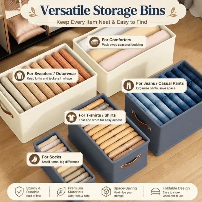 Boîte de rangement en tissu Oxford grande capacité
