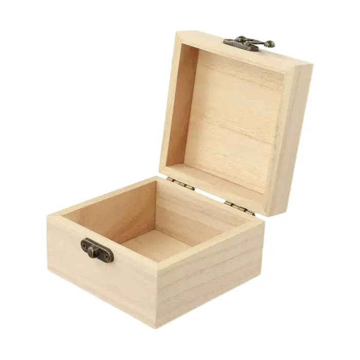 Boîte de rangement carrée en bois