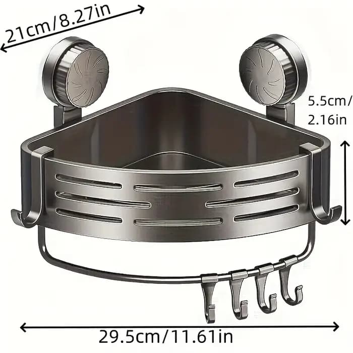 Étagère de salle de bain à ventouse peu encombrante