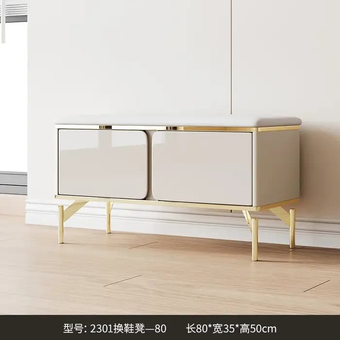 Meuble à chaussures blanc en bois pour chambre à coucher