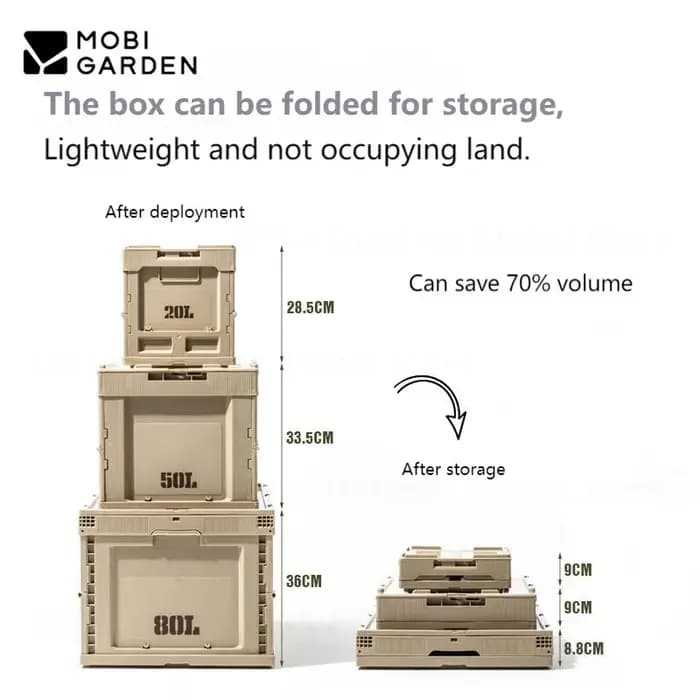 MOBI GARDEN-Boîte de Rangement Pliante Portable de Grande Capacité