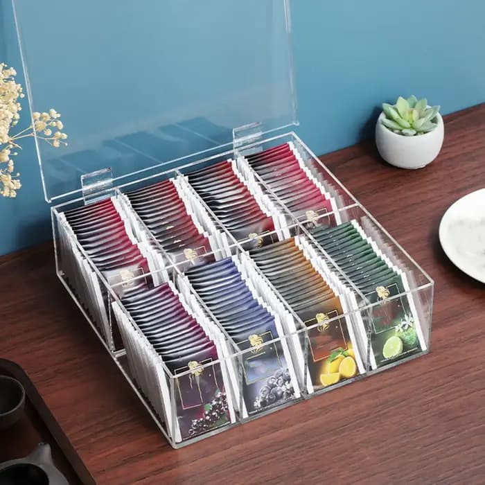 Organisateur de sachets de thé en acrylique transparent