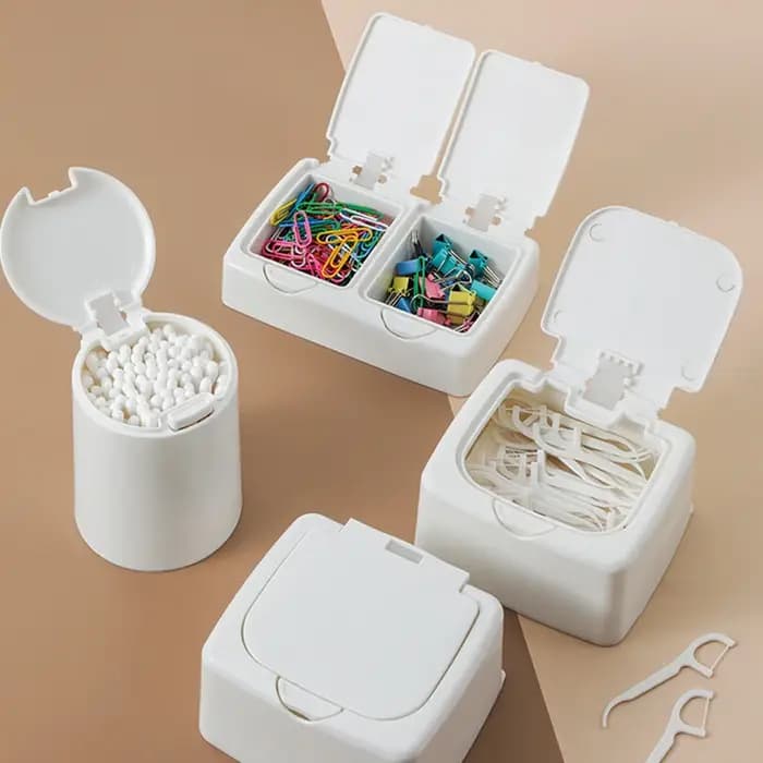 Boîte de rangement blanche pour bureau