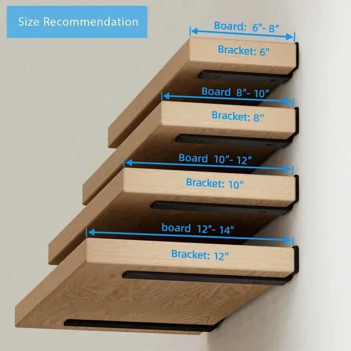 Étagère flottante robuste 2 pièces supports accessoires métal noir enduit Support d'étagère murale montage mural