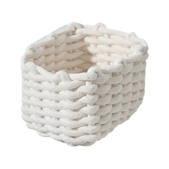 Panier de rangement rectangulaire multifonctionnel, paniers de rangement en corde épaisse tissée pou