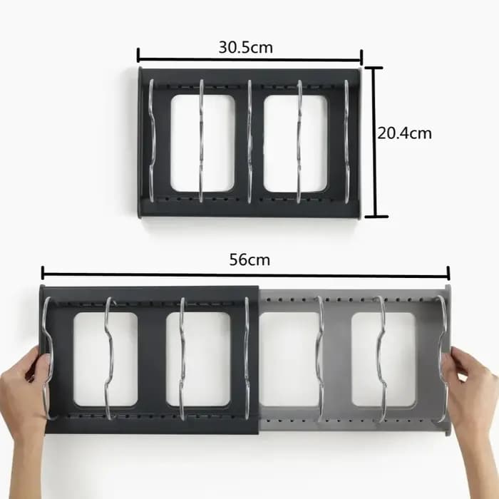 Support de rangement rétractable à 7 compartiments pour casseroles