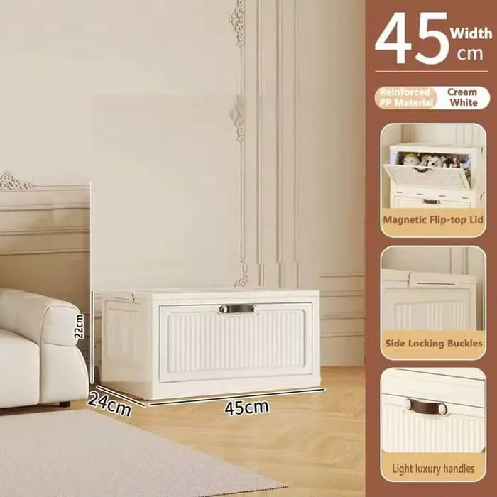 Armoire de rangement transparente pliable, boîte de rangement pour réfrigérateur de grande capacité,
