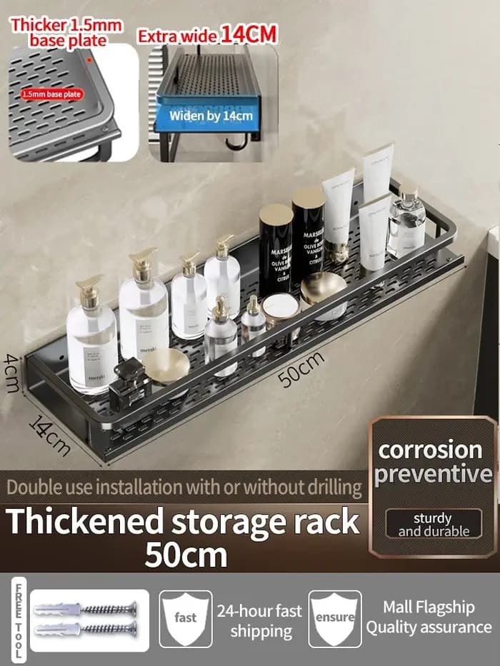 Étagère murale en aluminium pour salle de bain