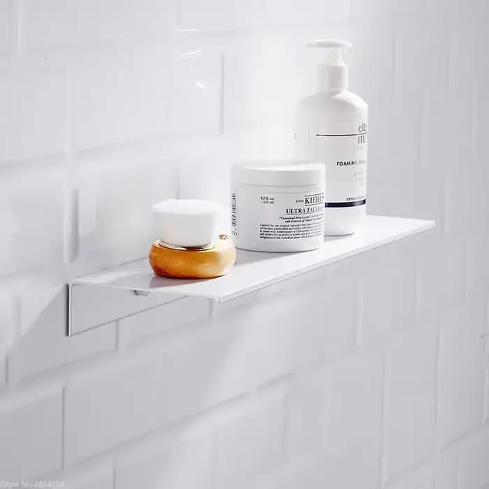 Étagère de rangement murale en aluminium blanc pour douche