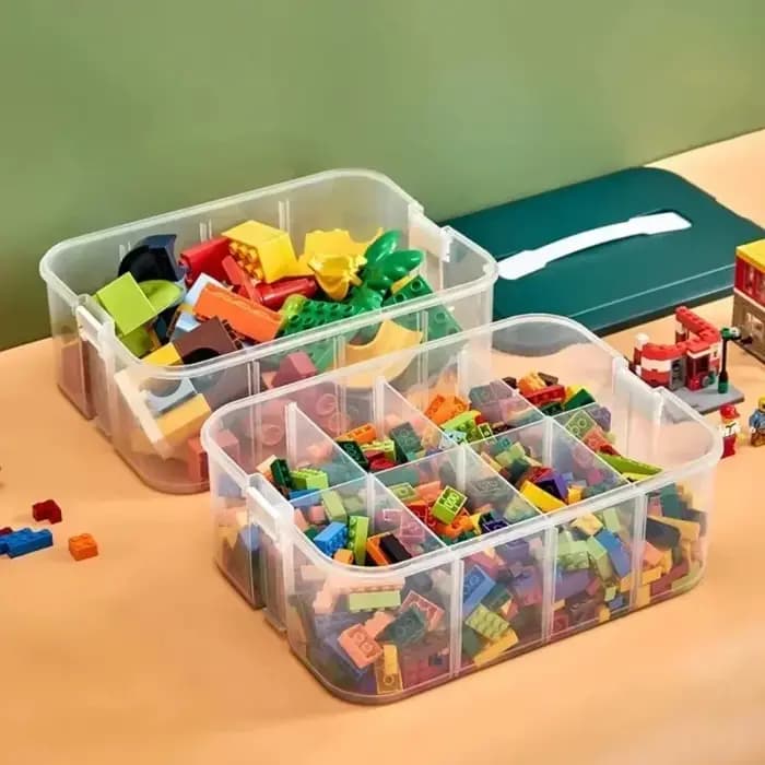 Boîte de rangement empilable en plastique transparent