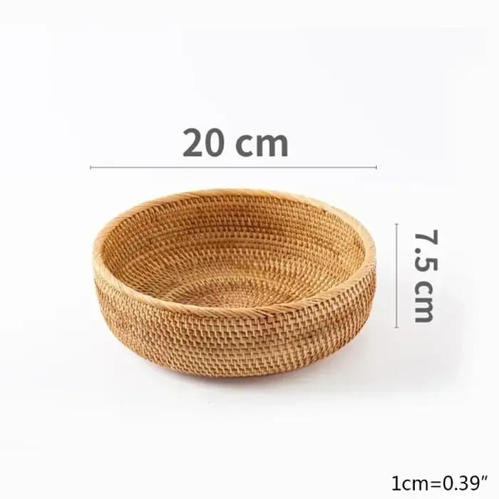 Panier rectangulaire en rotin et osier tissé à la main