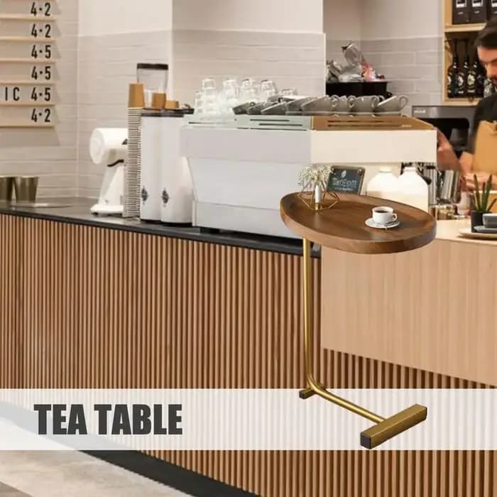 Table de bout en forme de C pour café et thé, canapé fin, petit meuble TV, cadre en métal, étroit, r